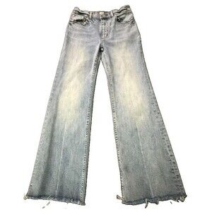 LaVie Rebecca Taylor Jeans Blue Raw Hem Cotton Elastane Distressed Women's 26
